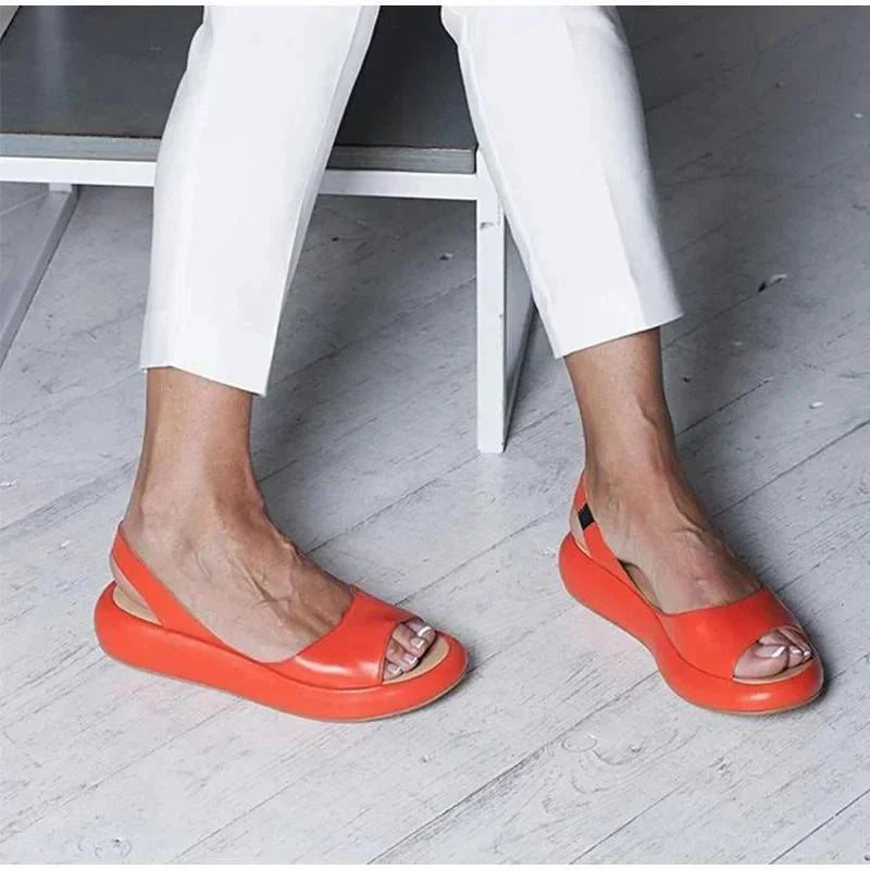 Peep Toe Platform Flats
