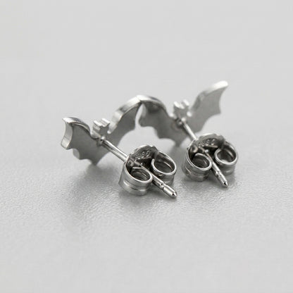 Gothic Bat Stud Earrings