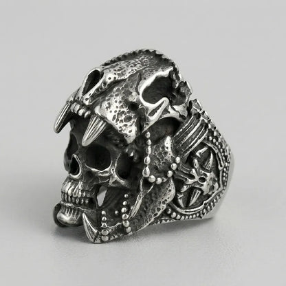 Tribal Skull Chief Ring