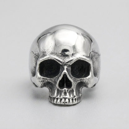 Classic Half-Jaw Skull Wide Band Ring