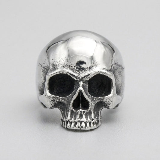 Classic Half-Jaw Skull Wide Band Ring