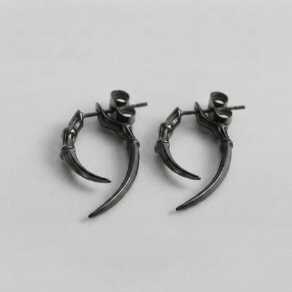 Black Talon Claw Stud Earrings