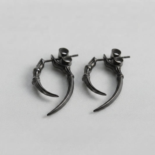 Black Talon Claw Stud Earrings