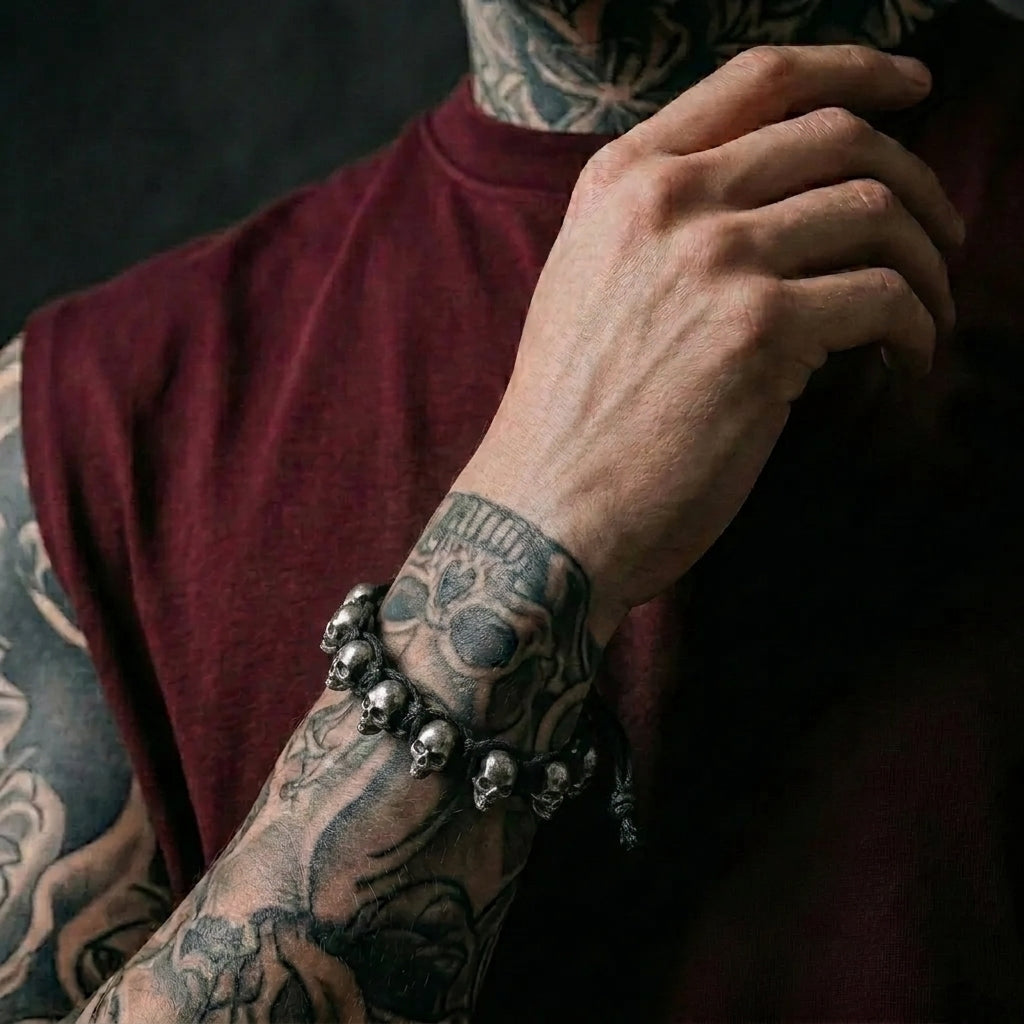Punk Skull Two-Loop Bracelet