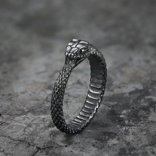 Ouroboros Coiled Serpent Ring