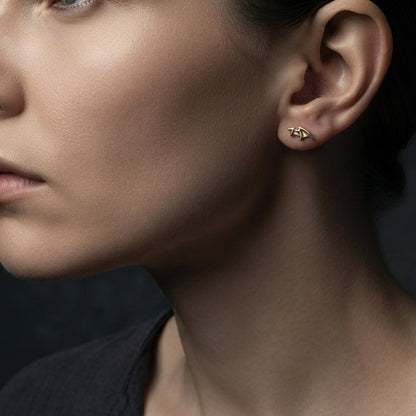Gold Bat Wing Stud Earrings