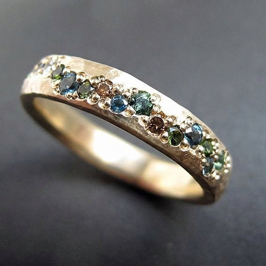 Aa Vintage Gold Colorful Ring