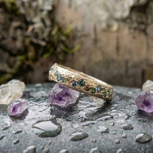 Aa Vintage Gold Colorful Ring