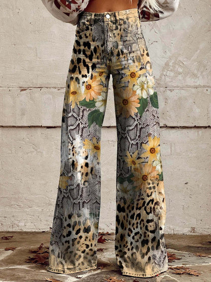 Floral Wide Leg Jeans