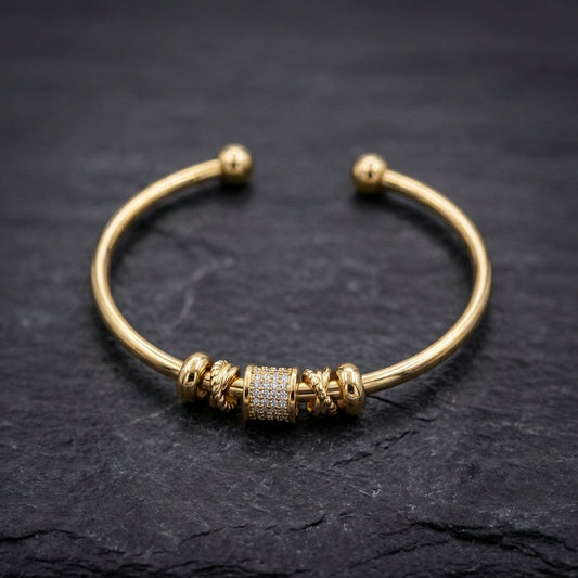 Adjustable Bracelet With Golden Charms