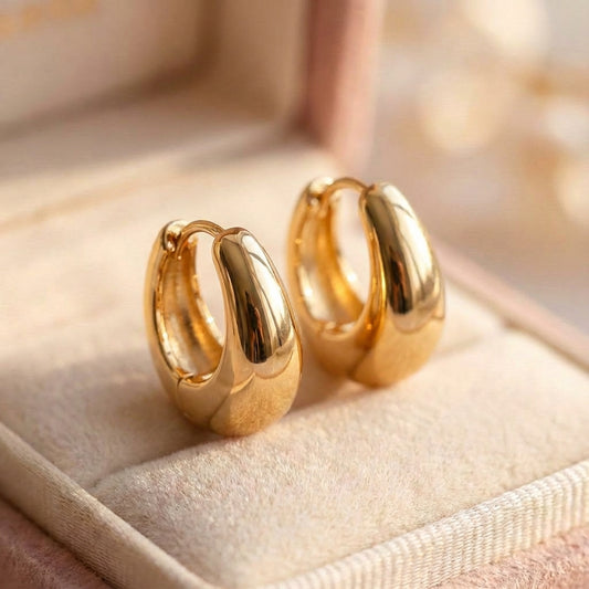 Aurora Oval Gold Earrings