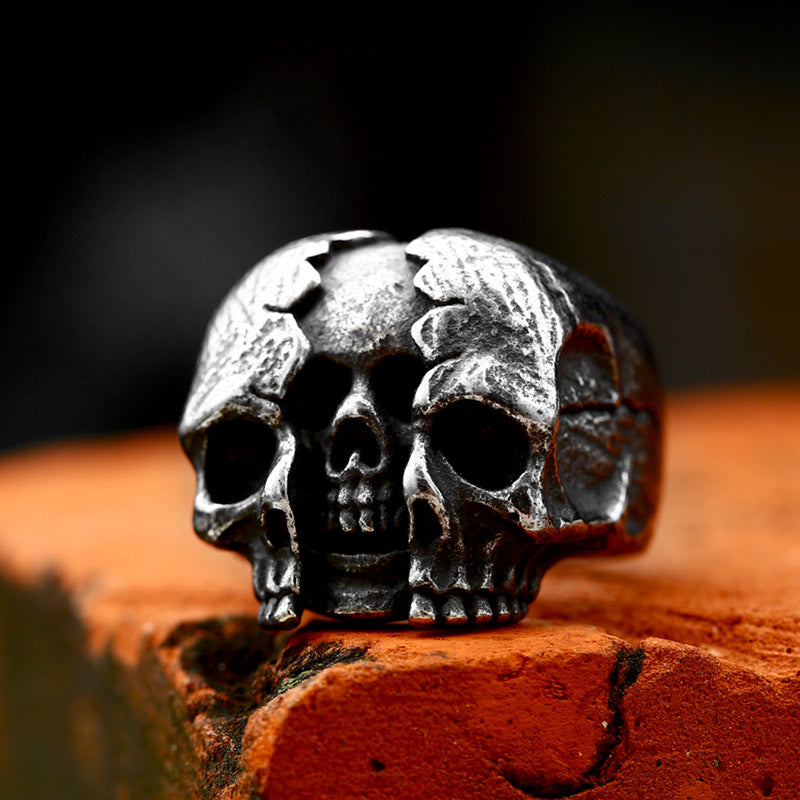 Steel Warrior Jewelry European And American Punk Jewelry Domineering Men's Skull Ring Ring Spot