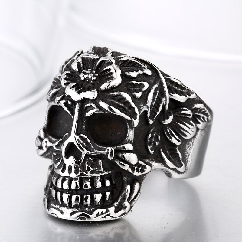 Steel Warrior Jewelry European And American Punk Jewelry Domineering Men's Skull Ring Ring Spot
