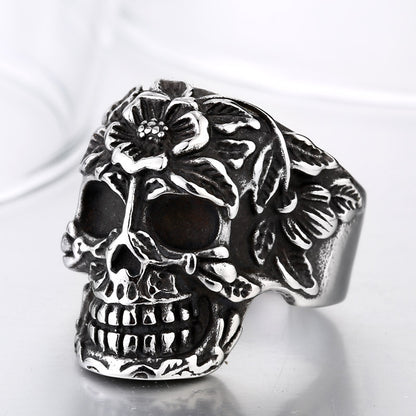 Steel Warrior Jewelry European And American Punk Jewelry Domineering Men's Skull Ring Ring Spot