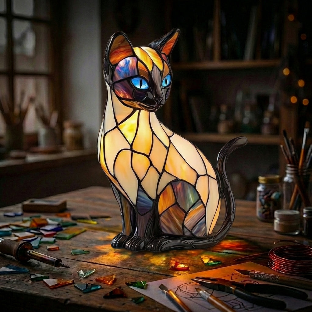Cat Sitting Facing right Lamp