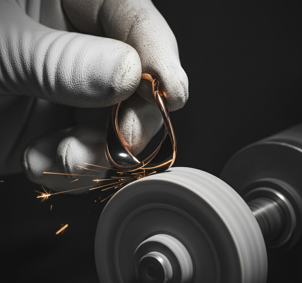 Black Hoop Rose Gold Earrings