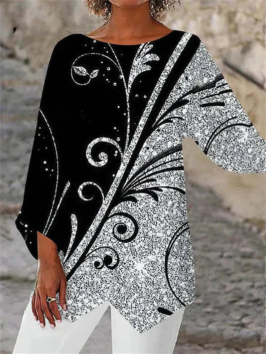 Glitter Swirl Print Tunic