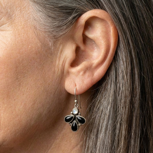 Bohemian Black Onyx Earrings