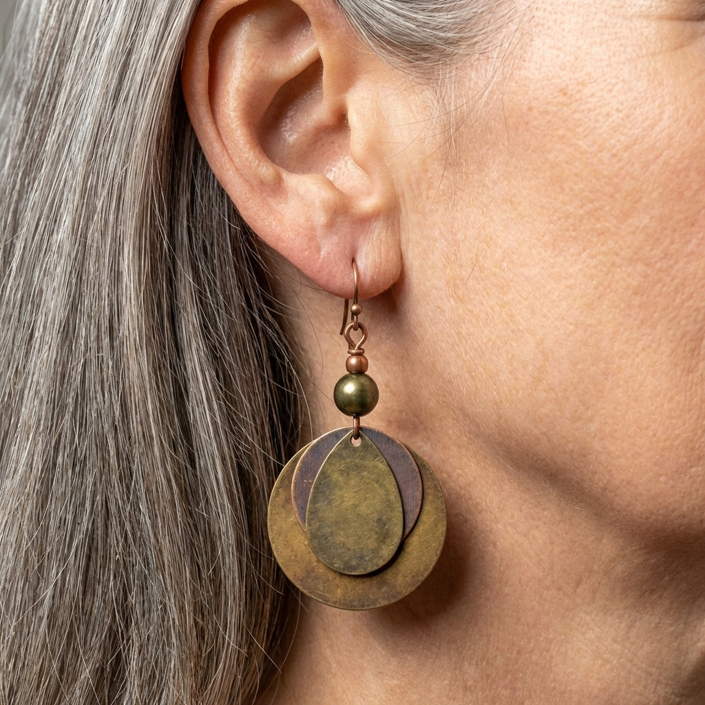 Bohemian Bronze Dangle Earrings
