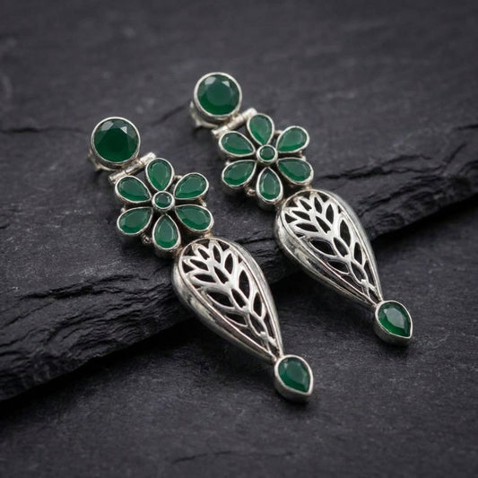 Bohemian Green Stone Earrings 30722932