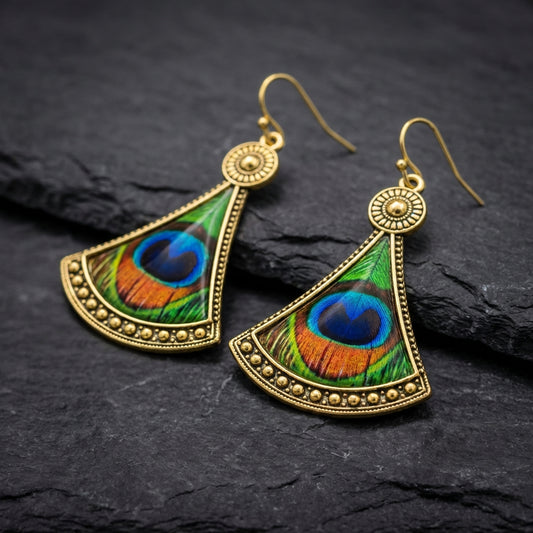 Bohemian Peacock Eye Earrings 68775711