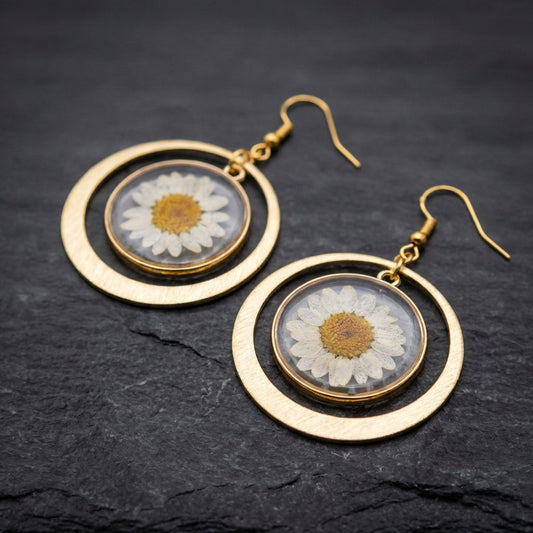 Bohemian Pressed Daisy Earrings 50736003