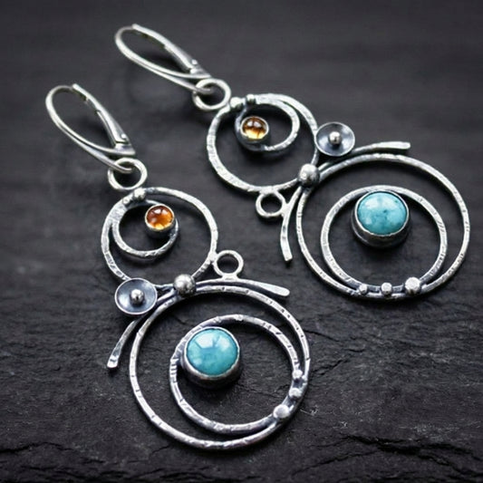 Bohemian Turquoise Dangle Earrings 74588171