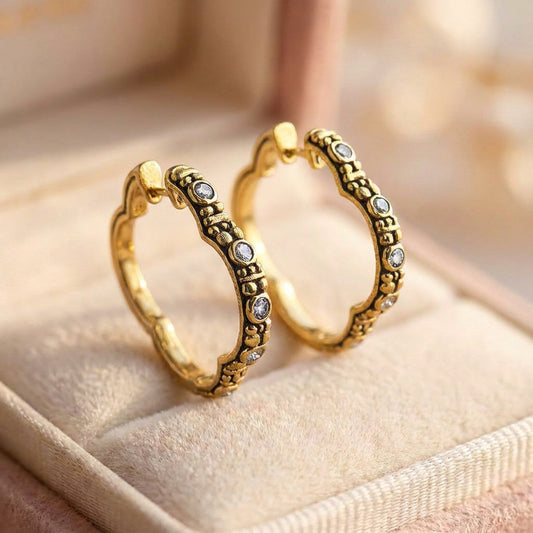 Boho Golden Hoop Earrings