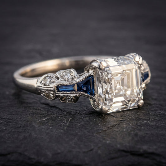 Brilliant Vintage Ring In Blue And Silver