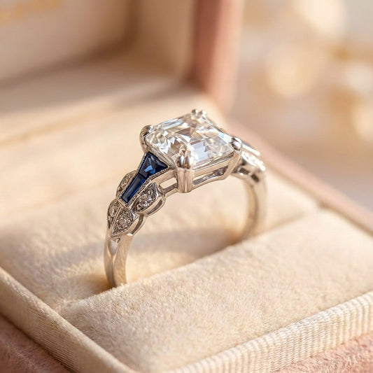 Brilliant Vintage Ring In Blue And Silver