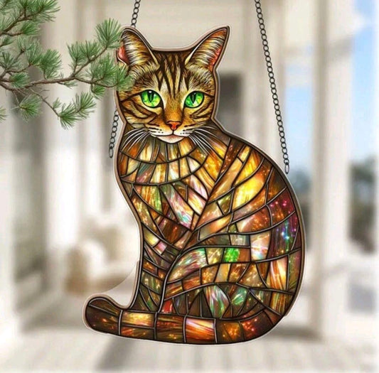 Cat Suncatcher   Mosaic Stained Glass