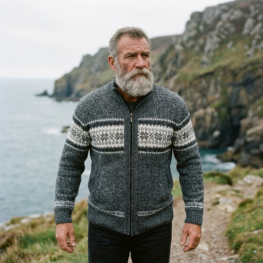 Charcoal Marl Nordic Snowflake Full Zip
