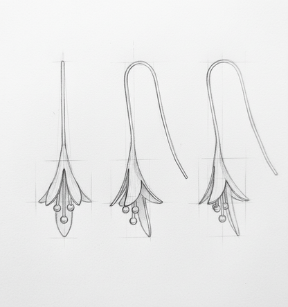 Classic Carved Floral Silver Earrings