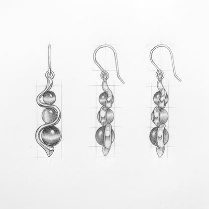 Classic Natural Stones Dangle Silver Earrings