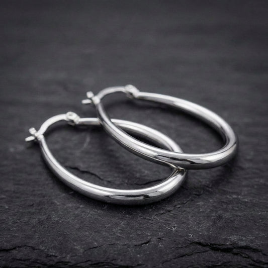 Classic Silver Hoop Earrings 24675566