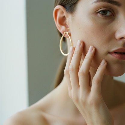Classic Smooth Hoop Gold Earrings