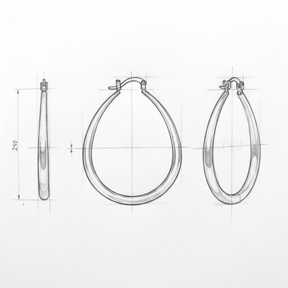 Classic Smooth Hoop Gold Earrings
