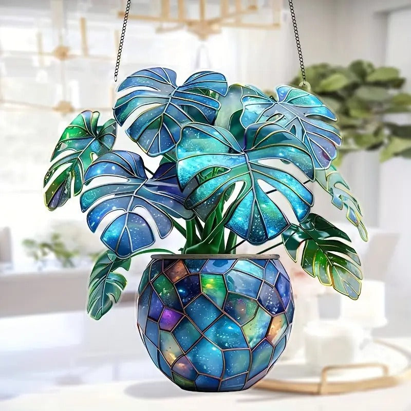 Cosmic Monstera Plant Suncatcher