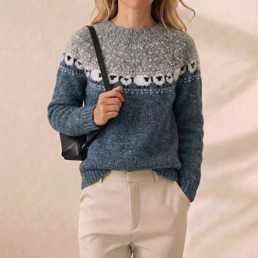 Counting Sheep Fair Isle — Blue & Grey Novelty Crewneck