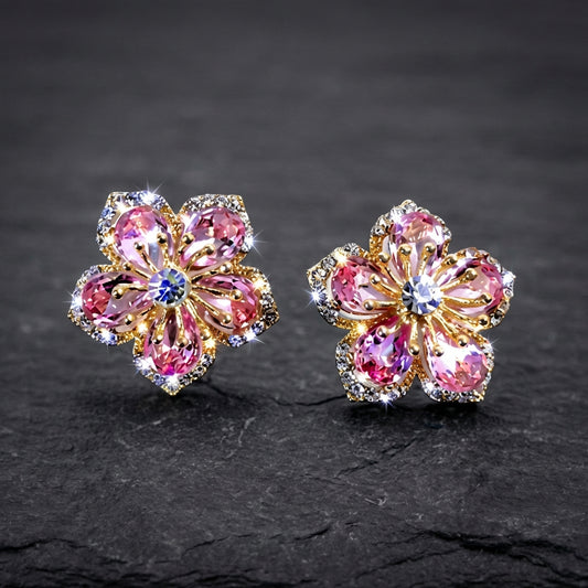 Crystal Blossom Zircon Earrings