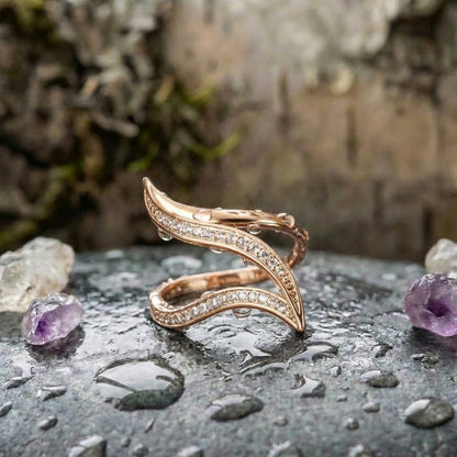 Curve Zircon Rose Gold Ring