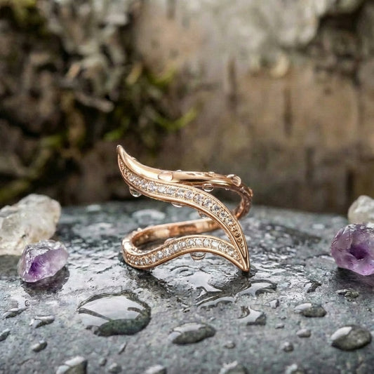 Curve Zircon Rose Gold Ring