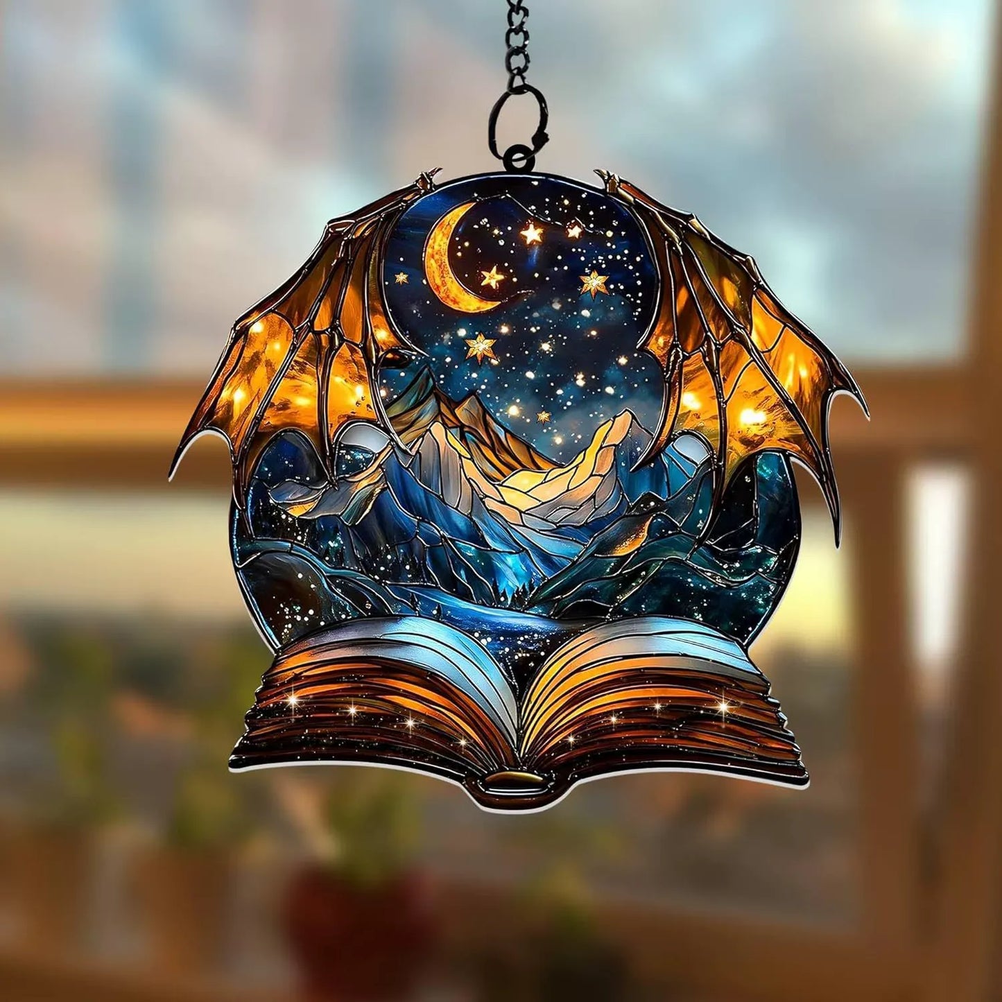 Dragon Mountains Book Suncatcher