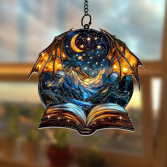 Dragon Mountains Book Suncatcher