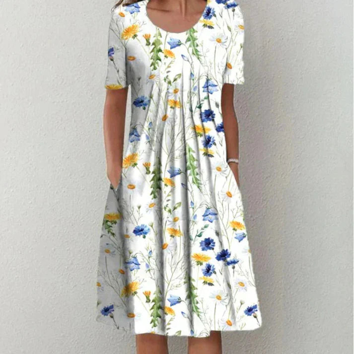 Dress Cream With Wildflower Print