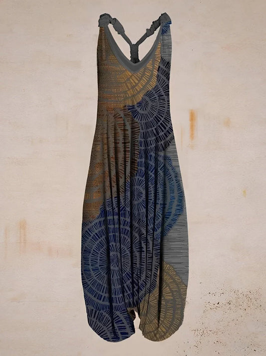 Romper Slate Blue With Sunburst Pattern