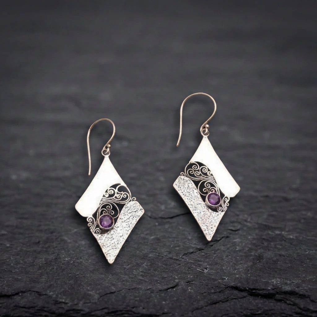 Elegant Amethyst Filigree Silver