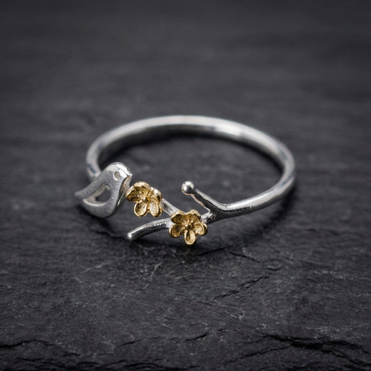 Elegant Bird Flower Ring 99420648