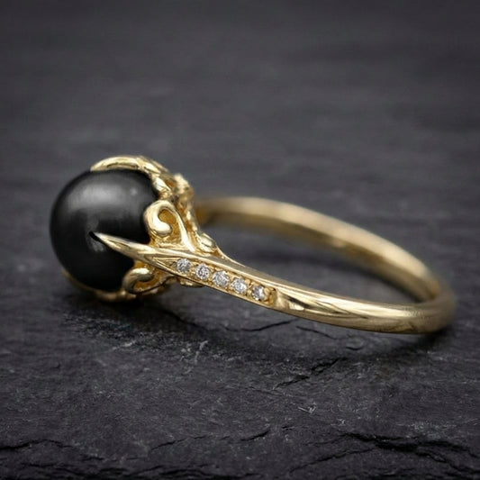 Elegant Black Pearl Ring 02151377