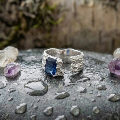 Elegant Blue Cz Ring